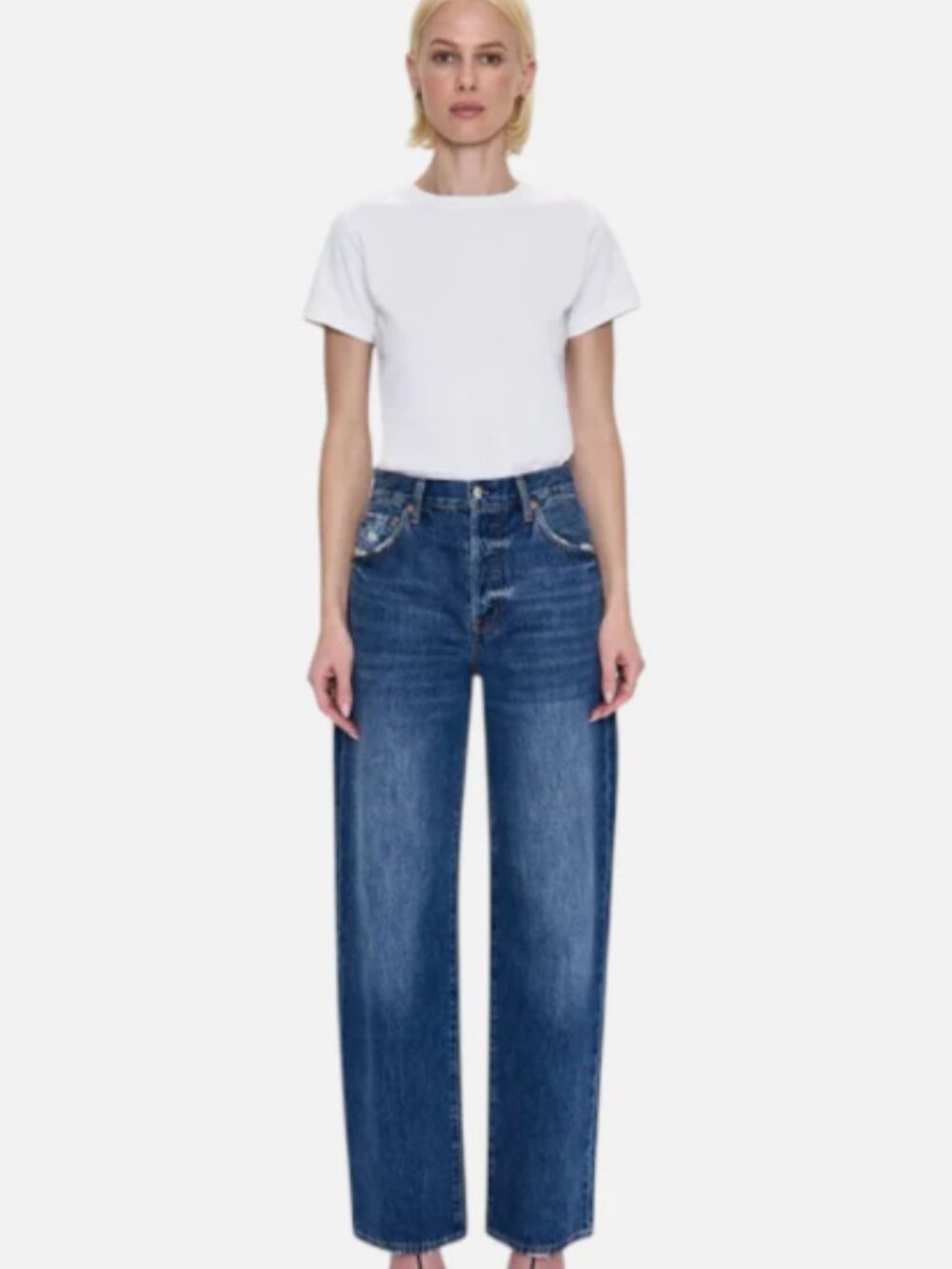 NWT Pistola TATE Wide Leg Flare Jeans in Dark Blue Denim Size 25